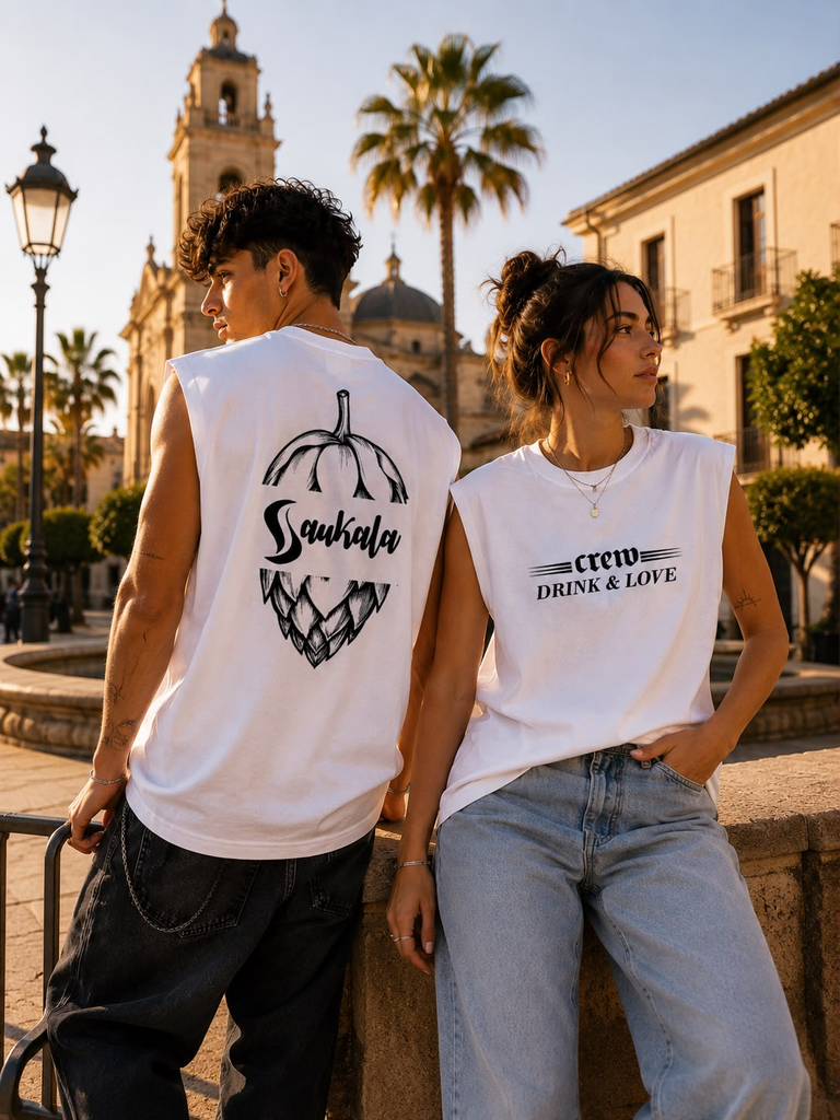 Modelos Sin Manga Blanca Lúpulo Negro